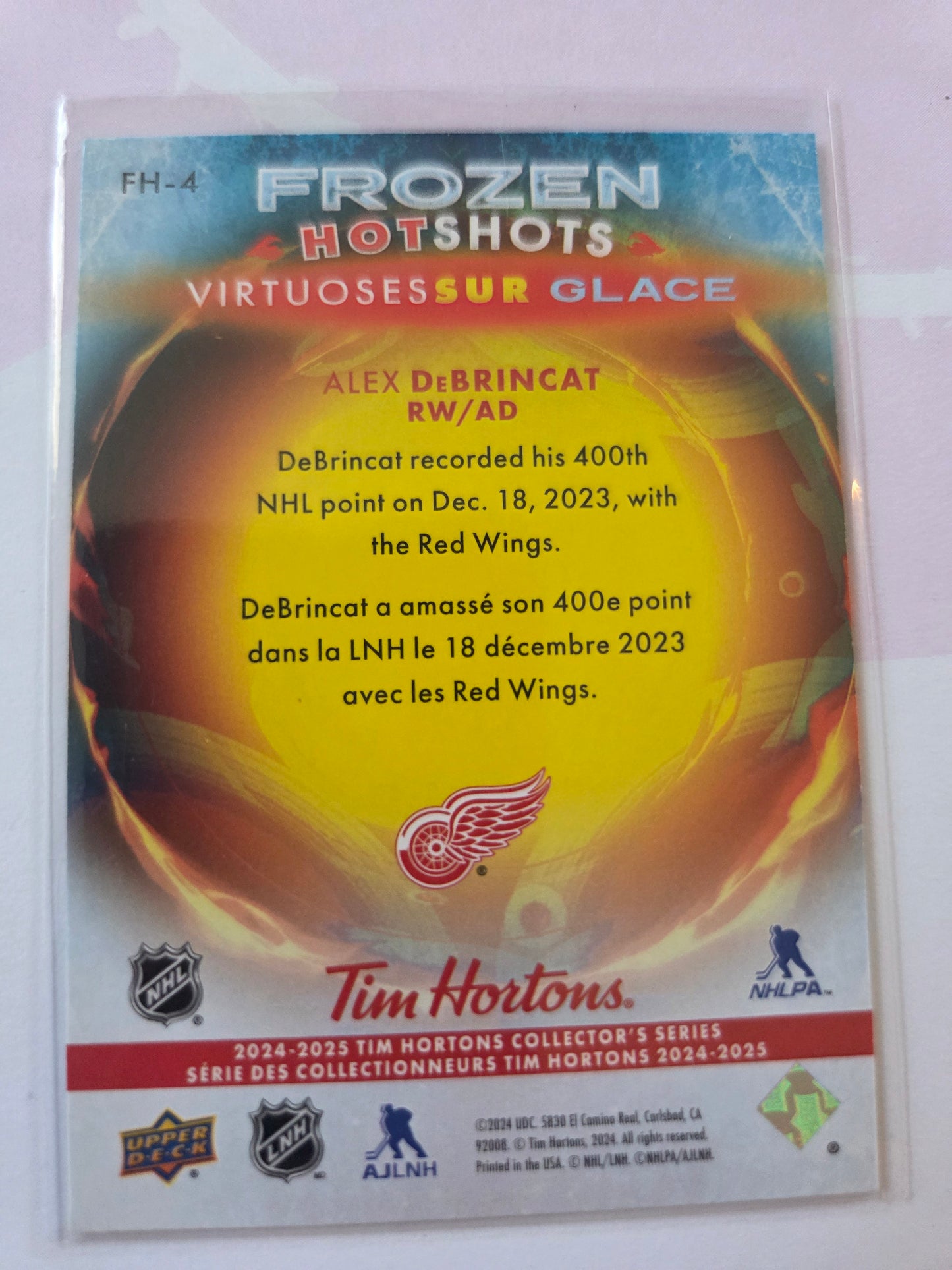 Alex DeBrincat Upper Deck Frozen Hot Shots [Detroit Red Wings]