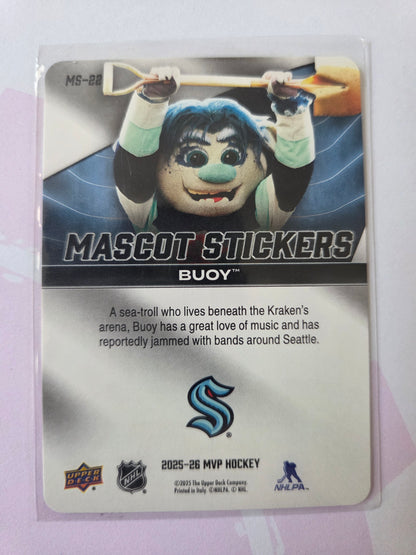 Buoy Upper Deck MVP Hockey Mascot Stickers [Seattle Kraken]