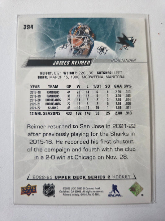 James Reimer Upper Deck Series 2 #394 [San Jose Sharks]