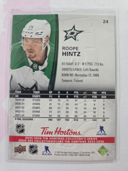 Roope Hintz Upper Deck Tim Hortons #24 [Dallas Stars]
