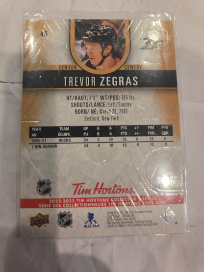 Trevor Zegras Upper Deck Tim Hortons #46 [Anaheim Ducks]