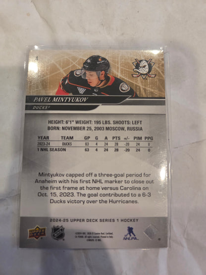 Pavel Mintyukov Upper Deck Series 1 #4 [Anaheim Ducks]