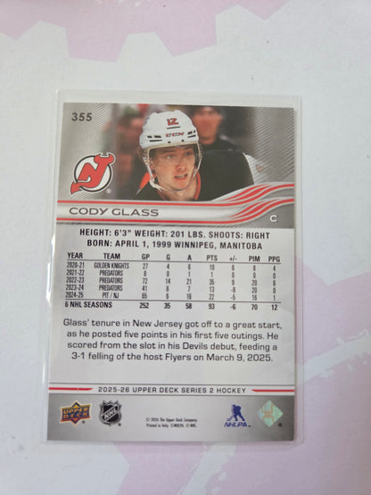 Cody Glass Upper Deck Series 2 #355 [New Jersey Devils]