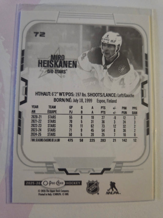 Miro Heiskanen O-Pee-Chee Hockey #72 [Dallas Stars]