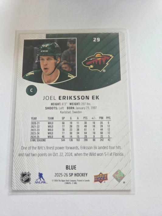 Joel Eriksson Ek Blue SP Hockey #29 [Minnesota Wild]