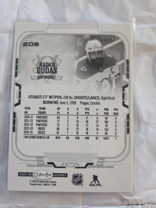 Radko Gudas O-Pee-Chee #206 [Anaheim Ducks]