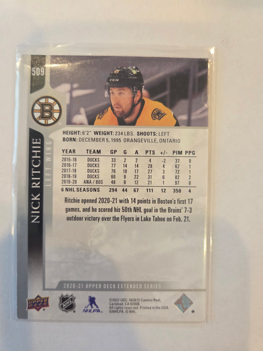Nick Ritchie Upper Deck Extended Series #509 [Boston Bruins]