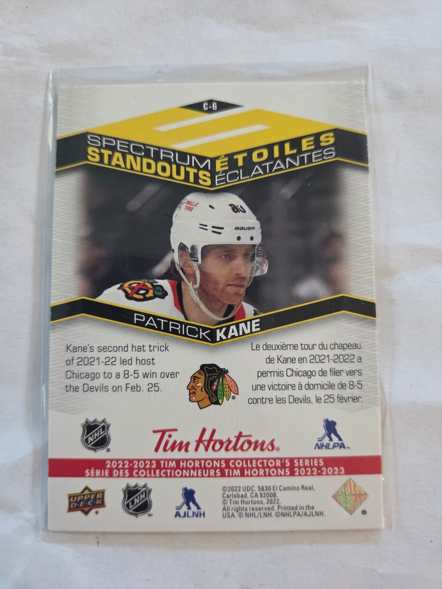 Patrick Kane Upper Deck Spectrum Standouts [Chicago Blackhawks]