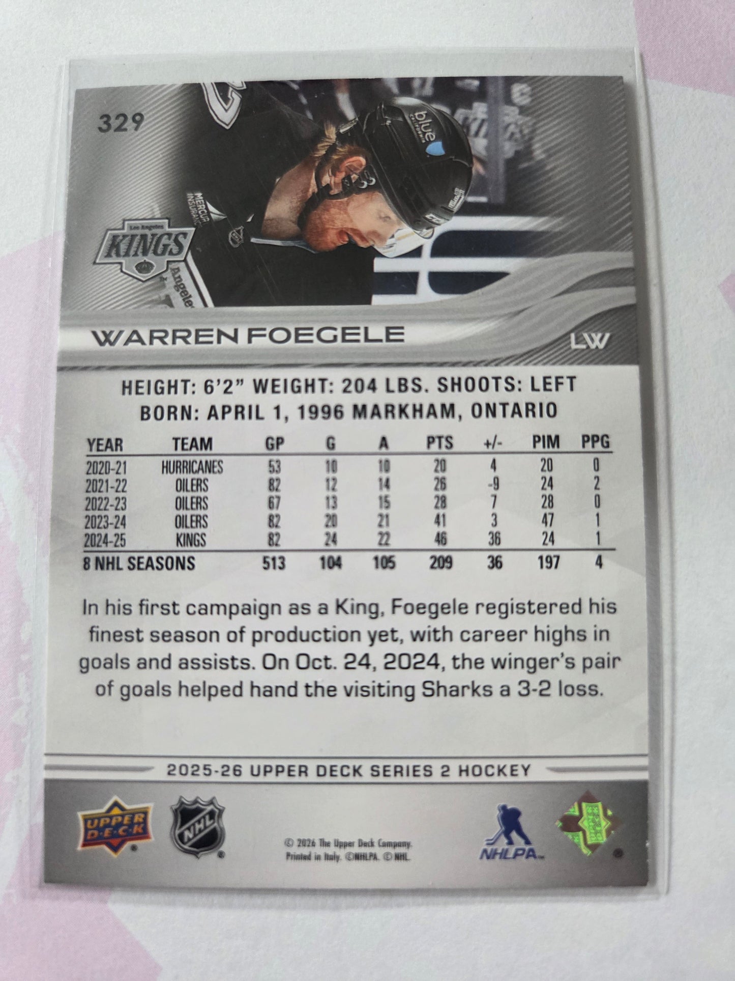 Warren Foegele Upper Deck Series 2 #329 [Los Angeles Kings]