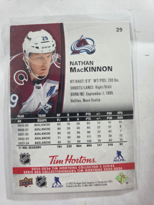 Nathan MacKinnon Upper Deck Tim Hortons #29 [Colorado Avalanche]
