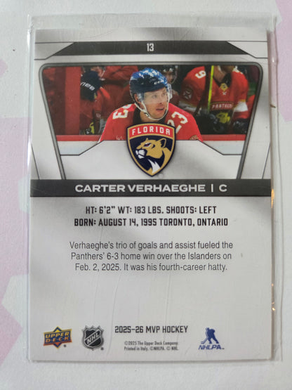 Carter Verhaeghe Upper Deck MVP Hockey #13 [Florida Panthers]