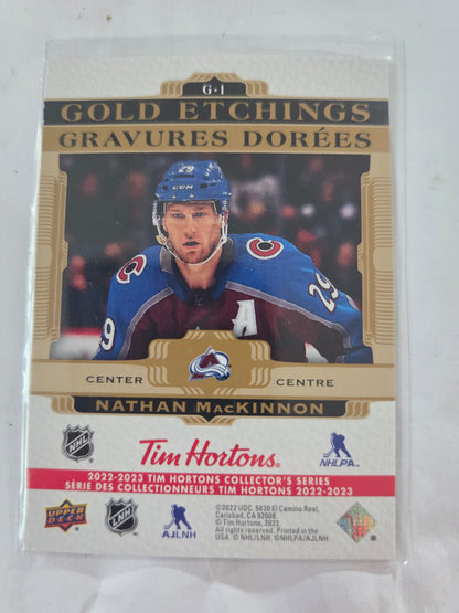 Nathan MacKinnon Upper Deck Gold Etchings [Colorado Avalanche]