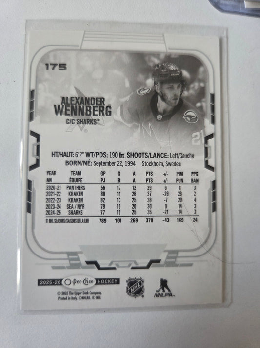 Alexander Wennberg O-Pee-Chee Hockey #175 [San Jose Sharks]