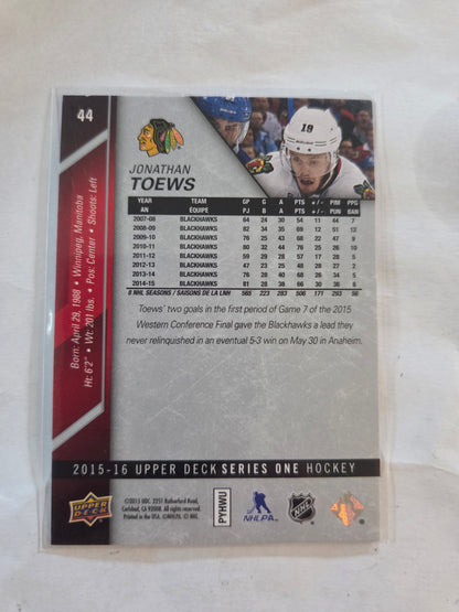 Jonathan Toews Upper Deck Series One Hockey #44 [Chicago Blackhawks]