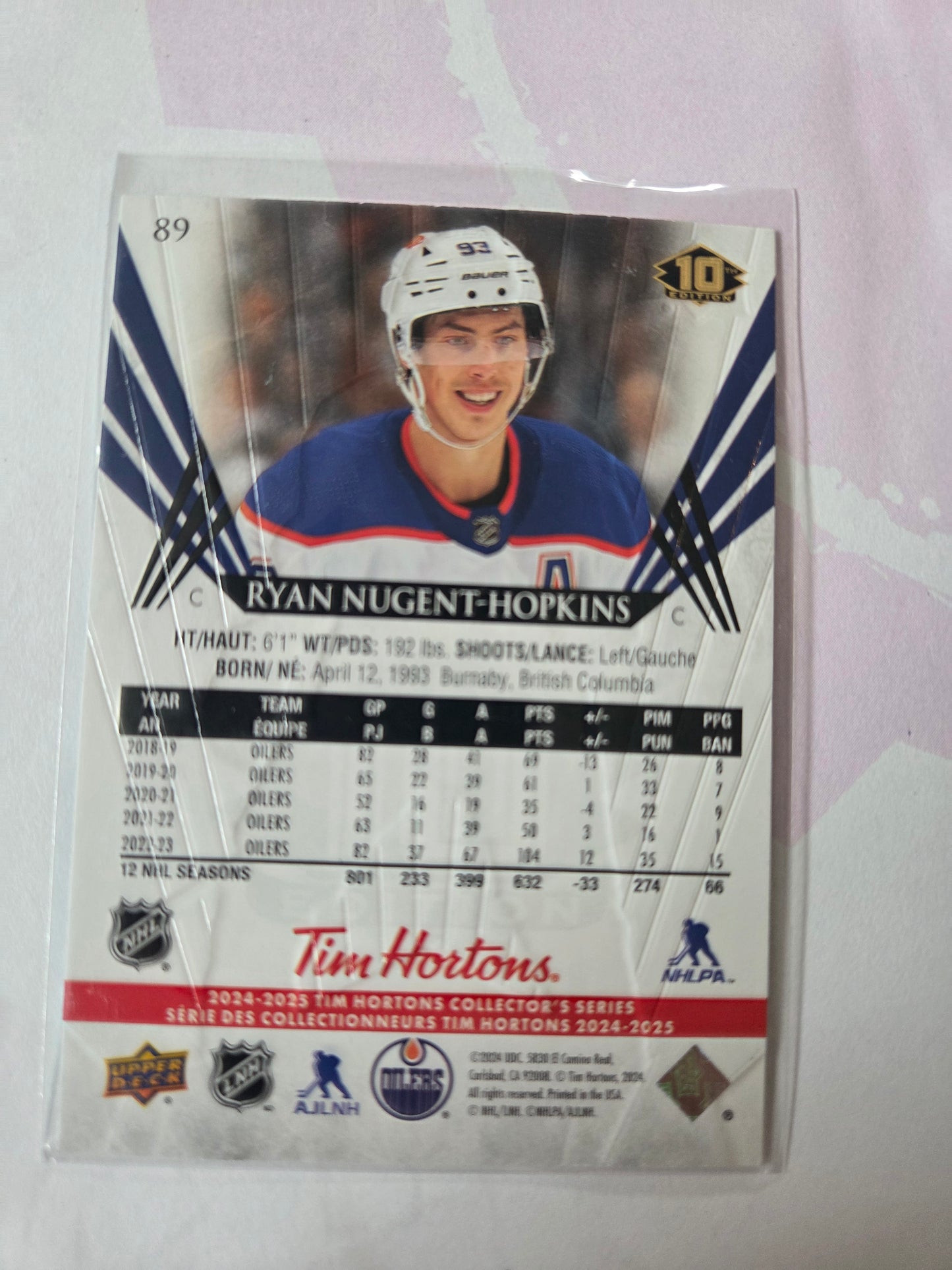 Ryan Nugent-Hopkins Upper Deck 10th Edition #89 [Edmonton Oilers]