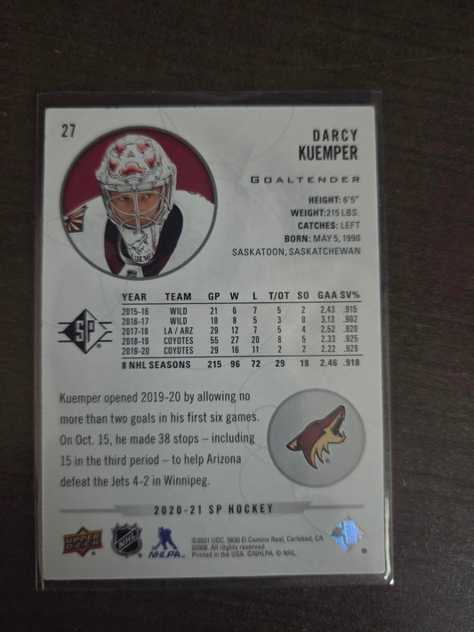 Darcy Kuemper Upper Deck SP Hockey #27 [Arizona Phoenix Coyotes]