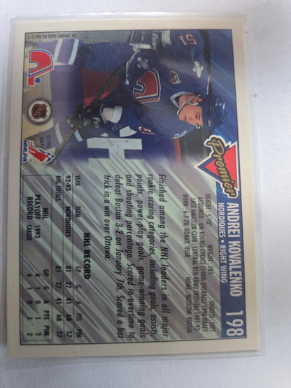 Andrei Kovalenko NHL Premier Hockey #198 [Quebec Nordiques]