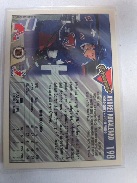 Andrei Kovalenko NHL Premier Hockey #198 [Quebec Nordiques]