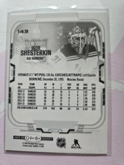 Igor Shesterkin O-Pee-Chee Hockey #143 [New York Rangers]