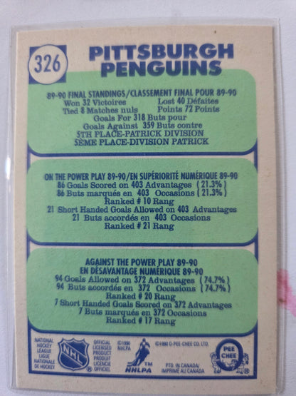 Pittsburgh Penguins O-Pee-Chee Hockey 89-90 Final Standings #326 [Pittsburgh Penguins]