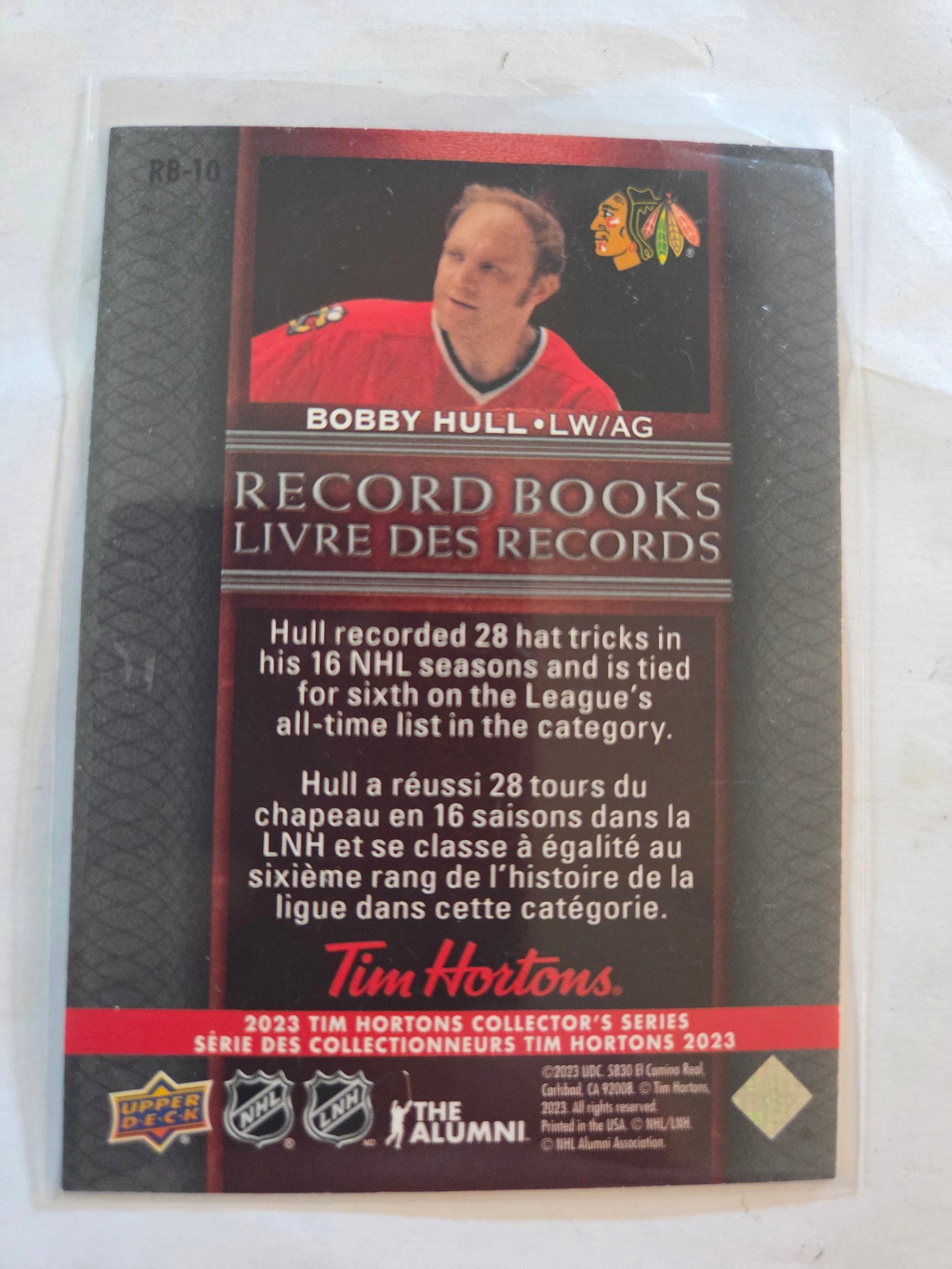 Bobby Hull Upper Deck Record Books [Chicago Blackhawks]