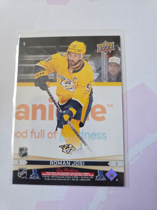 Juuse Saros/Roman Josi Tim Hortons Upper Deck #9 [Nashville Predators]