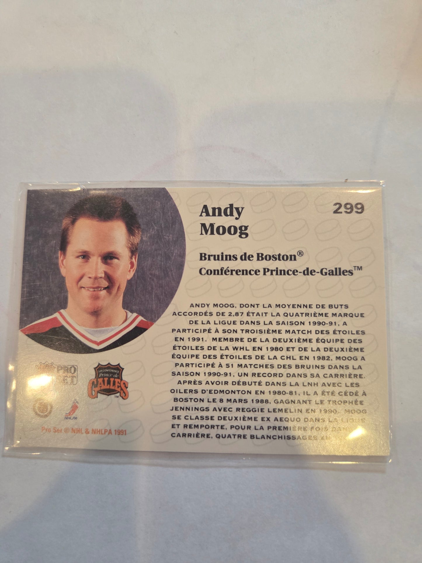 Andy Moog French Pro Set #299 [Boston Bruins]