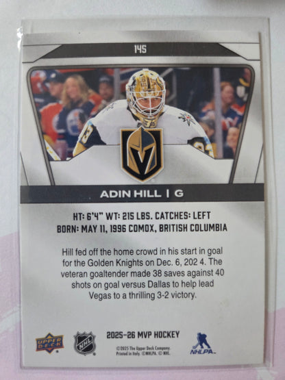 Adin Hill Upper Deck MVP Hockey #145 [Las Vegas Golden Knights]