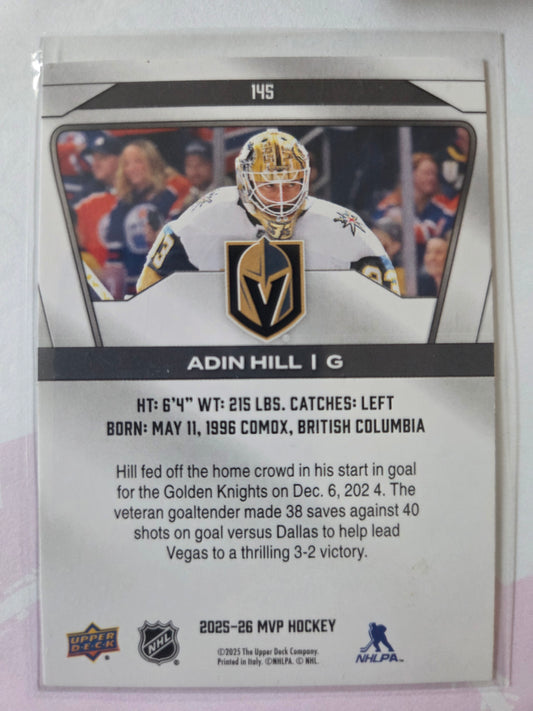 Adin Hill Upper Deck MVP Hockey #145 [Las Vegas Golden Knights]