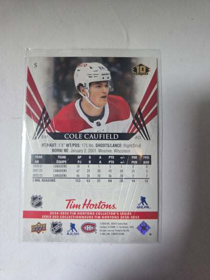 Cole Caufield Upper Deck 10th Edition #5 [Montreal Canadians]