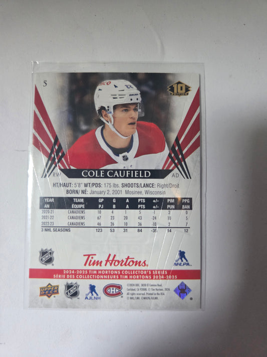 Cole Caufield Upper Deck 10th Edition #5 [Montreal Canadians]