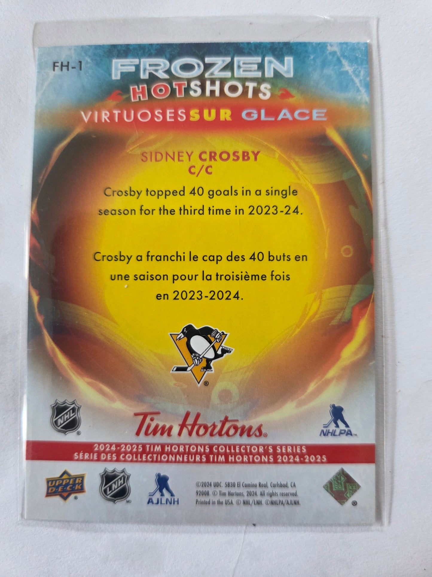 Sidney Crosby Upper Deck Frozen Hot Shots [Pittsburgh Penguins]