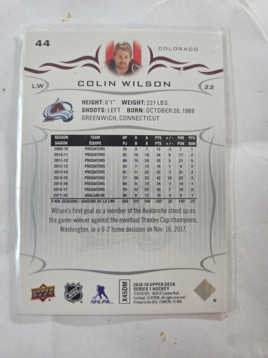 Colin Wilson Upper Deck Series 1 #44 [Colorado Avalanche]