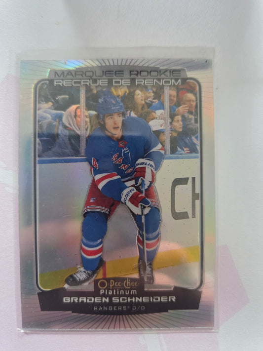 Braden Schneider O-Pee-Chee Platinum Hockey Rainbow Marquee Rookie #212 [New York Rangers]