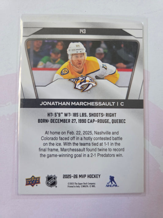 Jonathan Marchessault Upper Deck MVP Hockey #143 [Nashville Predators]