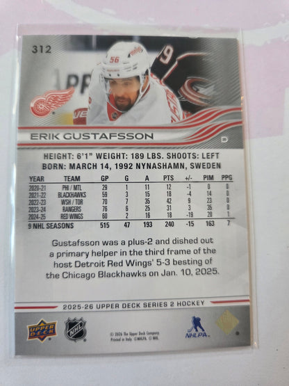 Erik Gustafsson Upper Deck Series 2 #312 [Detroit Red Wings]