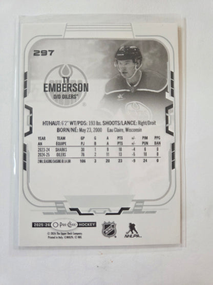 Ty Emberson O-Pee-Chee Hockey #297 [Edmonton Oilers]