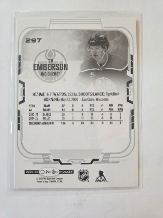 Ty Emberson O-Pee-Chee Hockey #297 [Edmonton Oilers]