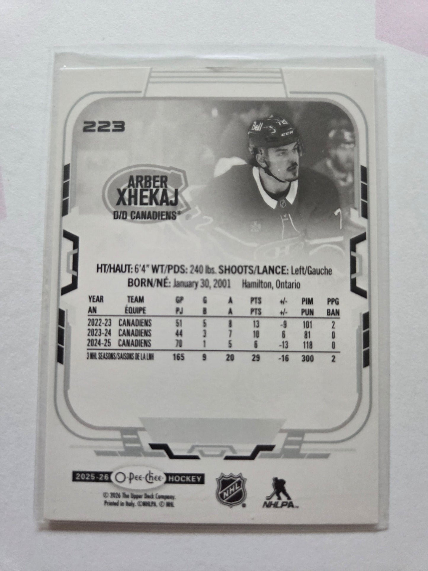 Arber Xhekaj O-Pee-Chee Hockey #223 [Montreal Canadians]