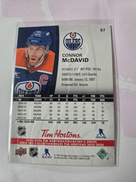 Connor McDavid Tim Hortons Upper Deck #97 [Edmonton Oilers]
