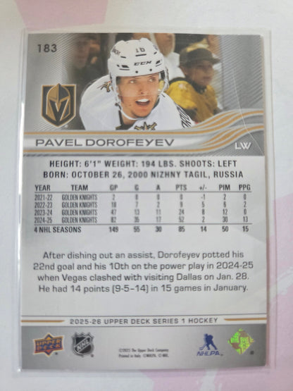 Pavel Dorofeyev Upper Deck Series 1 #183 [Las Vegas Golden Knights]