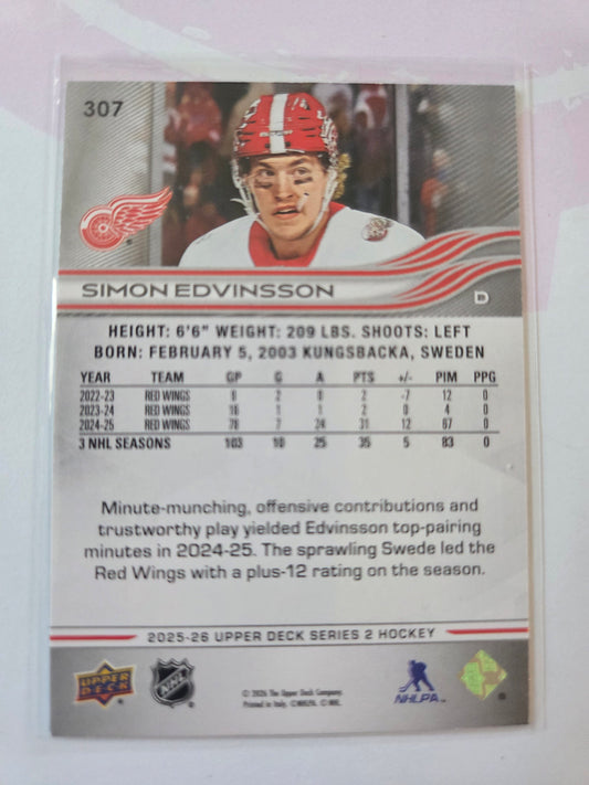 Simon Edvinsson Upper Deck Series 2 #307 [Detroit Red Wings]
