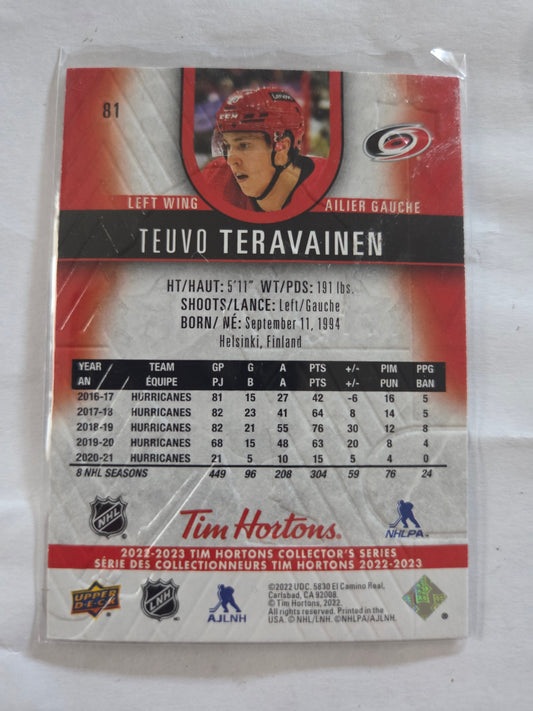 Teuvo Teravainen Tim Hortons Upper Deck #81 [Carolina Hurricanes]