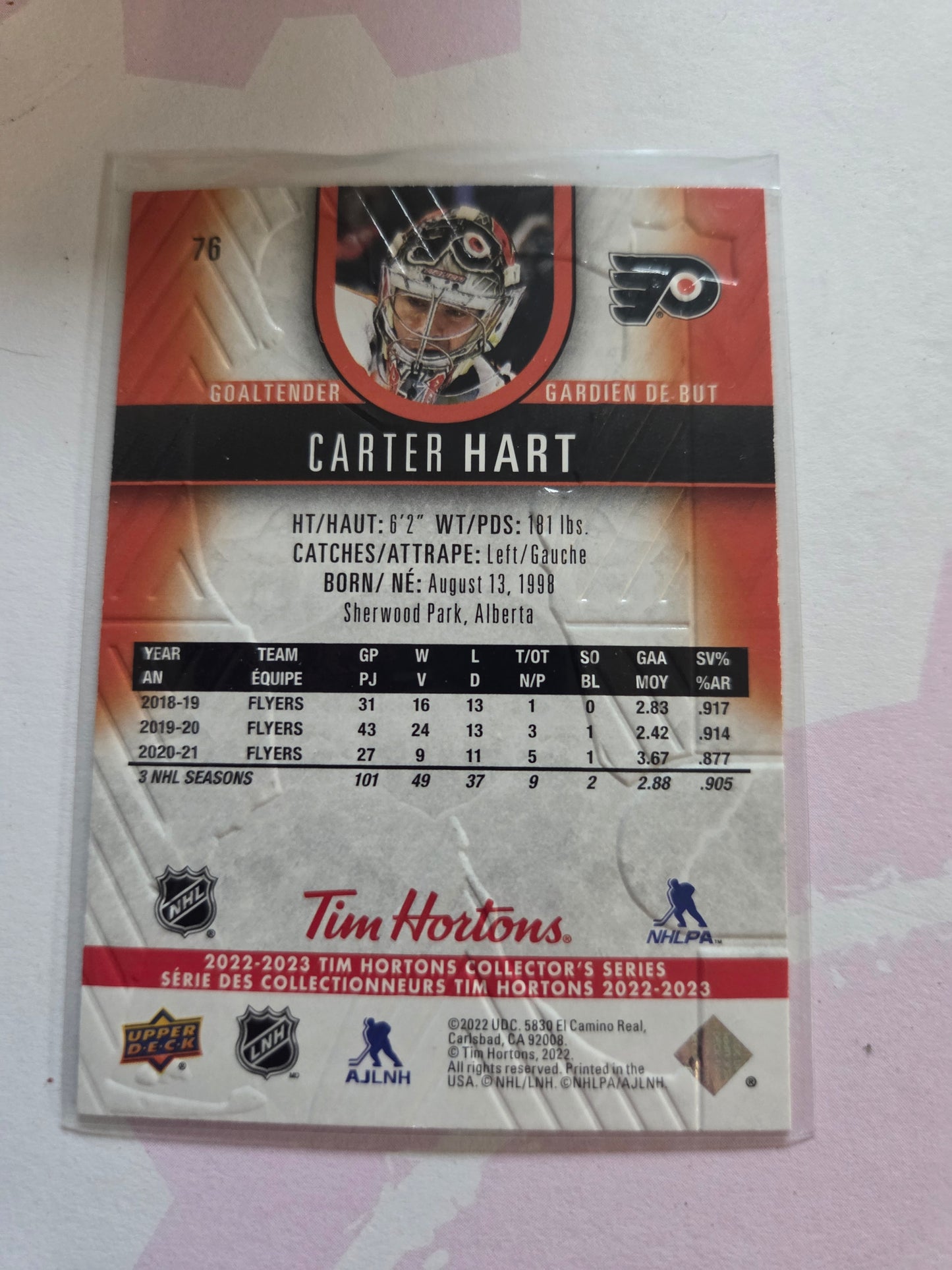 Carter Hart Upper Deck Tim Hortons #76 [Philadelphia Flyers]