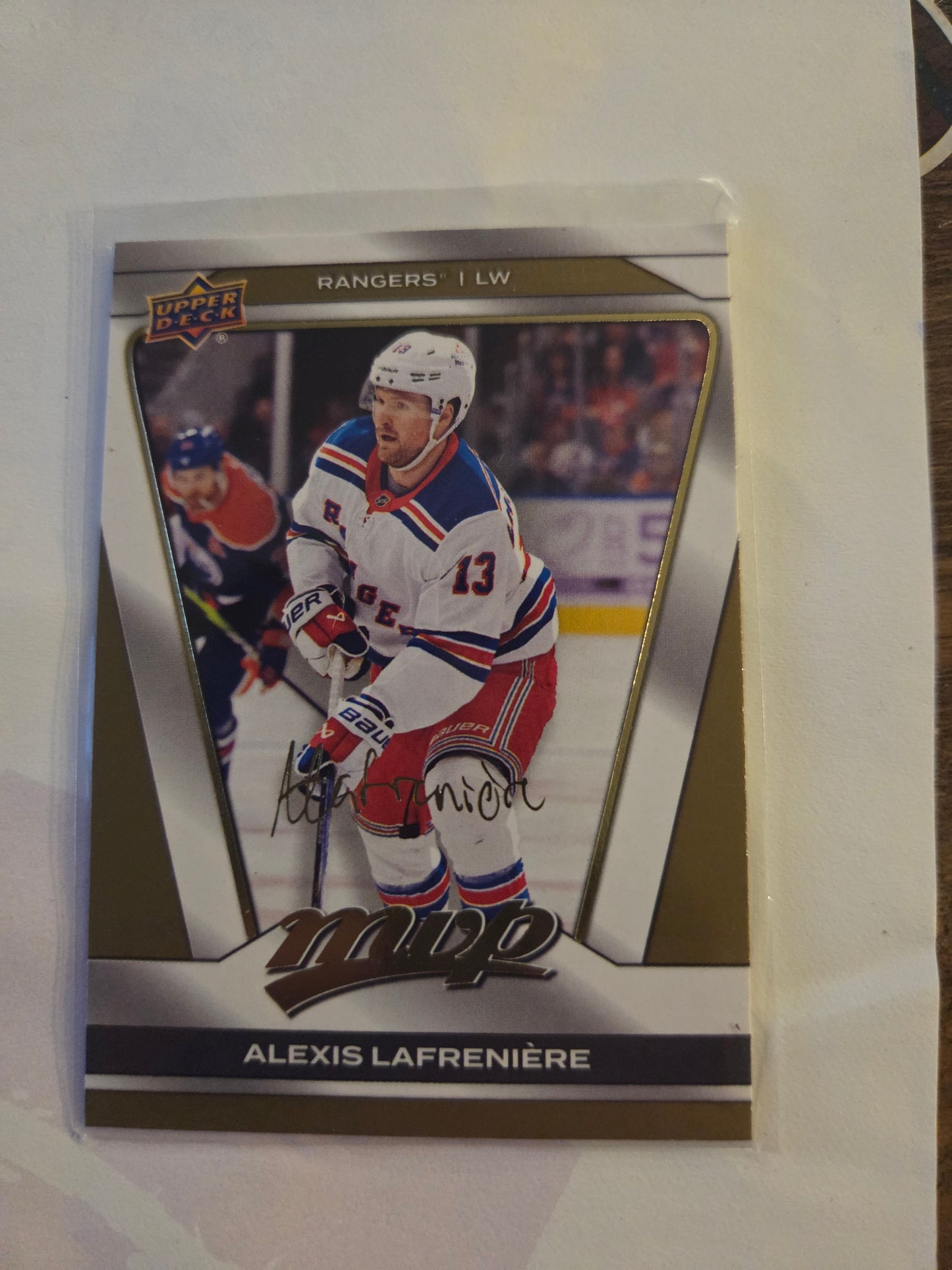 Alex Lafrenière Upper Deck MVP Hockey Signed Gold Script #166 [New York Rangers]