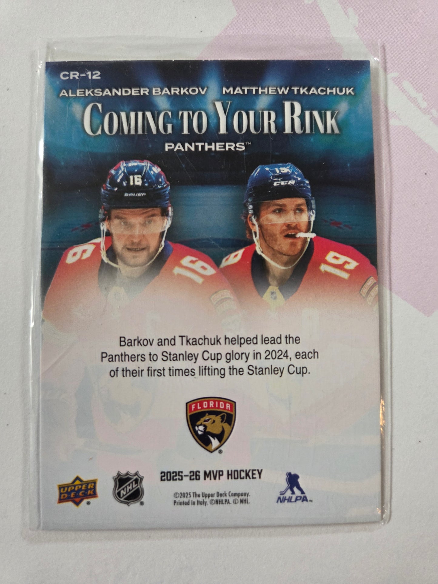 Aleksander Barkov/Matthew Tkachuk Upper Deck MVP Hockey Coming To your Rink [Florida Panthers]