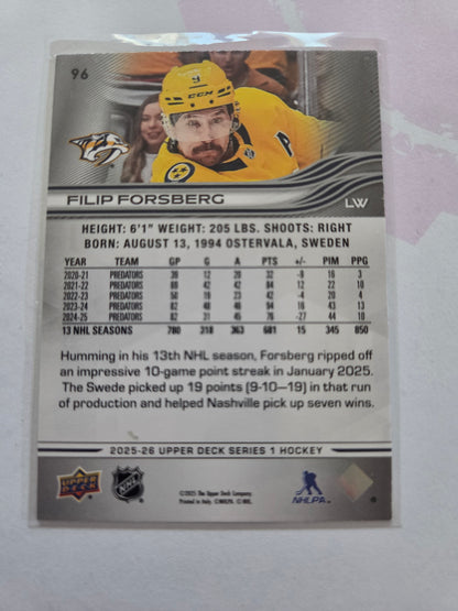 Filip Forsberg Upper Deck Series 1 #96 [Nashville Predators]