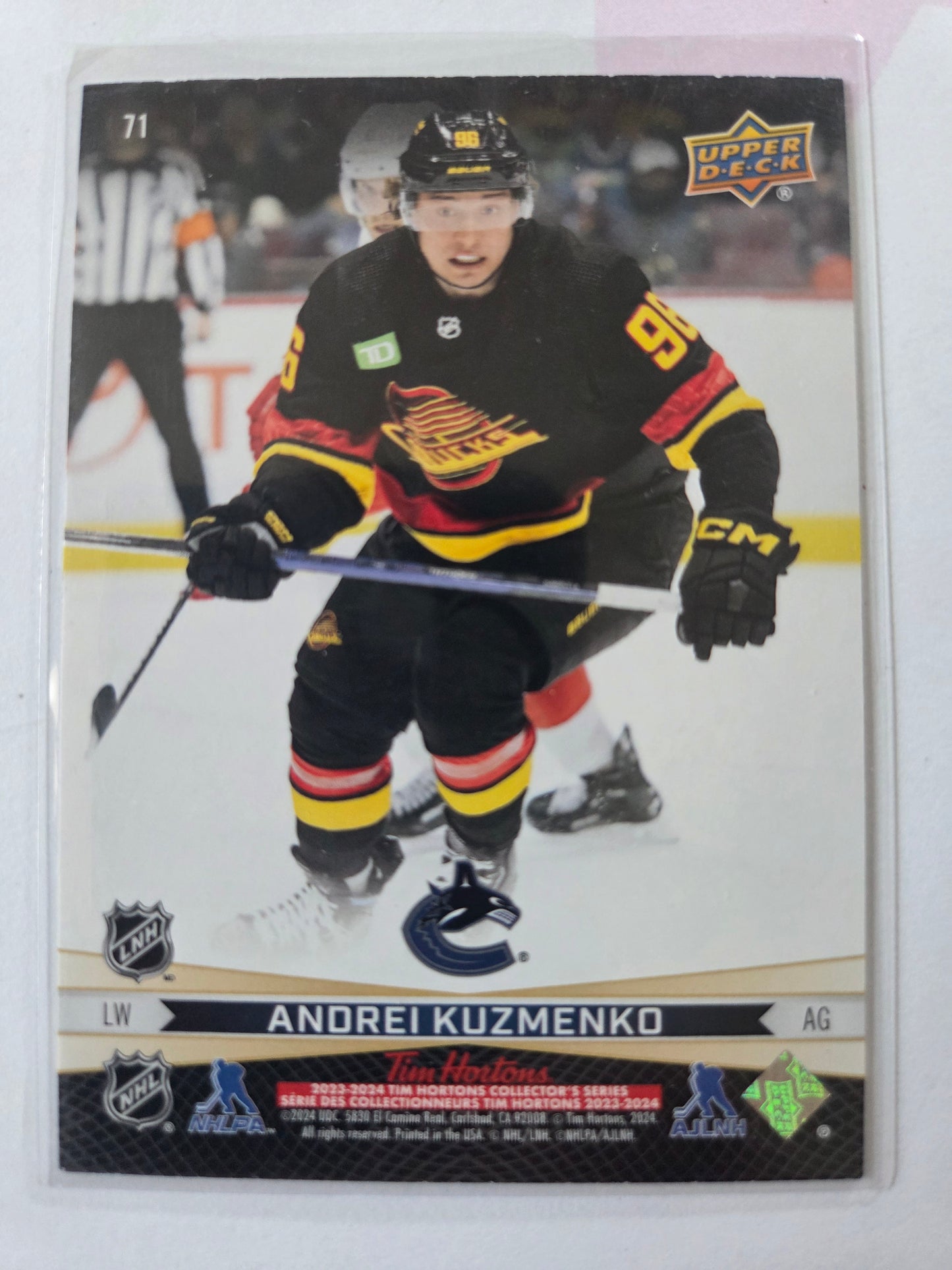 Elias Pettersson/Andrei Kuzmenko Tim Hortons Upper Deck #71 [Vancouver Canucks]