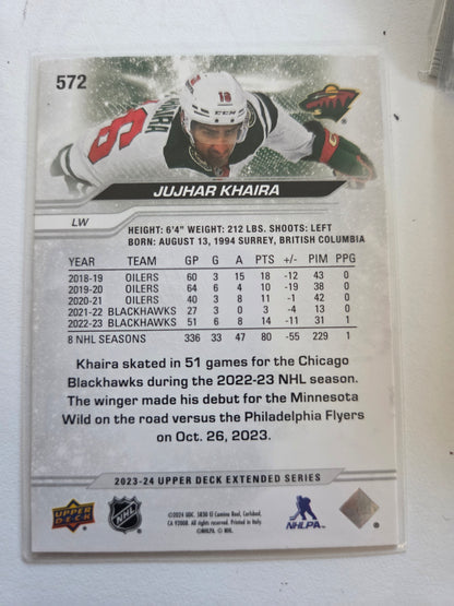 Jujhar Khaira Upper Deck Extended Series #572 [Minnesota Wild]