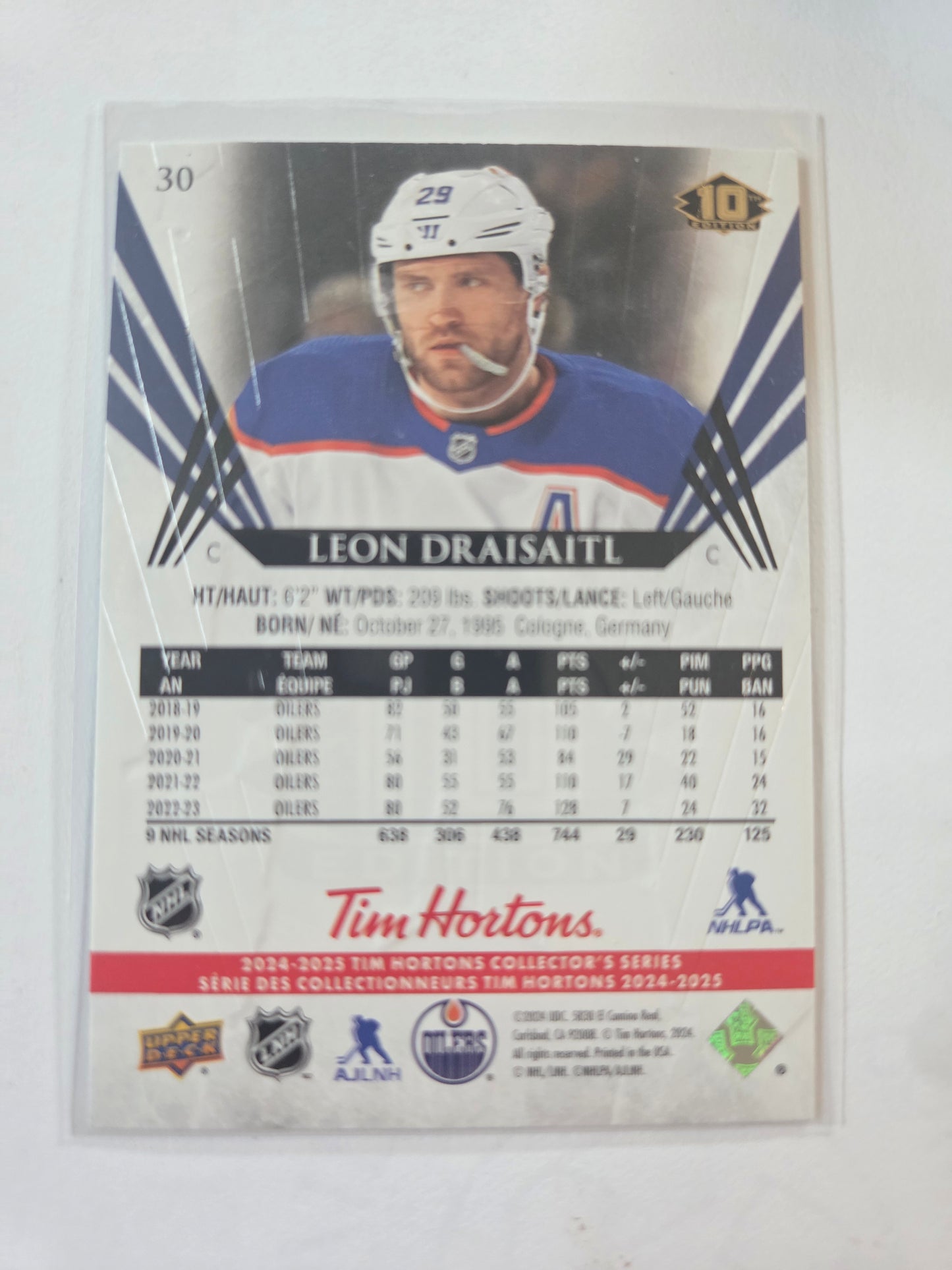 Leon Draisaitl Upper Deck 10th Edition #30 [Edmonton Oilers]